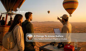 Balloon flight over Dubai desert.