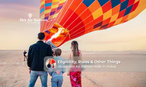 Hot air balloon ride in Dubai with desert views.