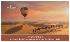 Camel ride Dubai desert after balloon ride