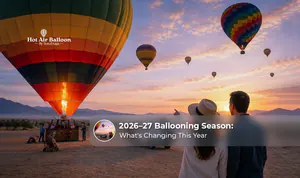 Hot air ballooning seasonal changes in Dubai 2026-27.