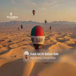 Dubai hot air balloon ride over the desert at sunrise.