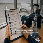 Pre-flight safety checklist for travelers.