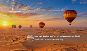 Hot air balloon ride in Dubai in November with sunrise views over the desert