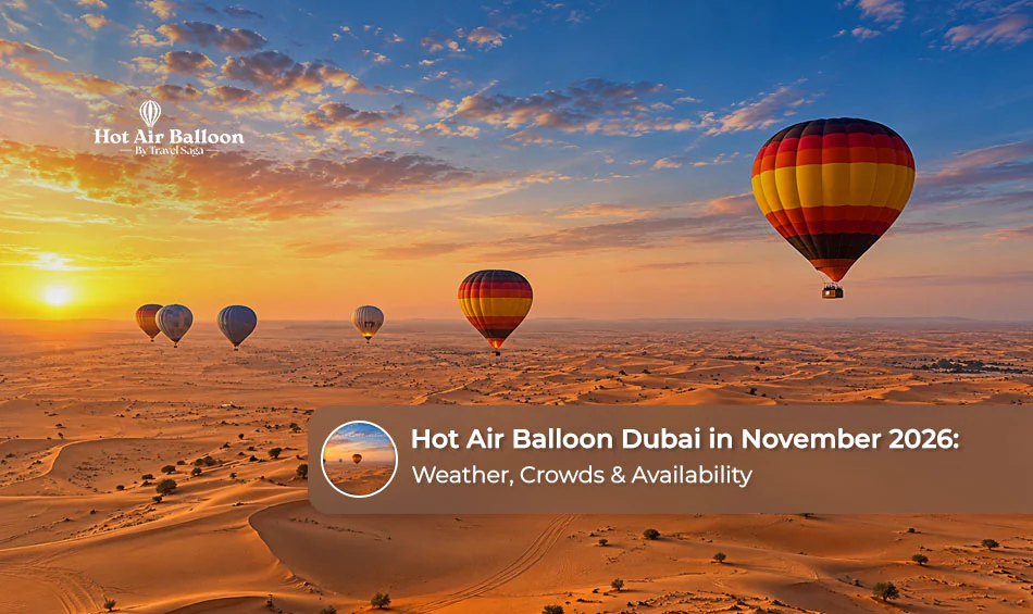 Hot air balloon ride in Dubai in November with sunrise views over the desert
